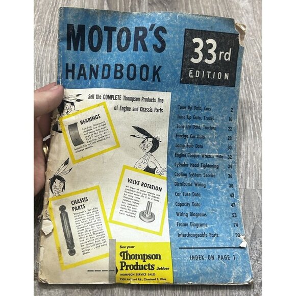 1956 Motor's Handbook 33rd Edition A Practical Handbook Manual - Picture 1 of 7
